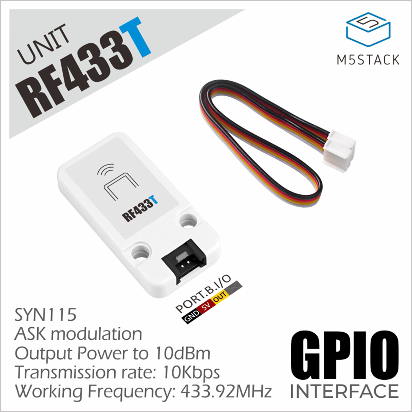 M5Stack - M5Stack Official RF UNIT 433MHz Transmitter