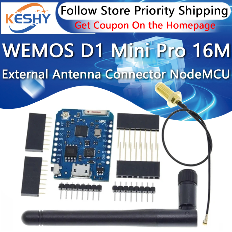 D1 Mini Pro - WEMOS D1 Mini Pro 16M Bytes