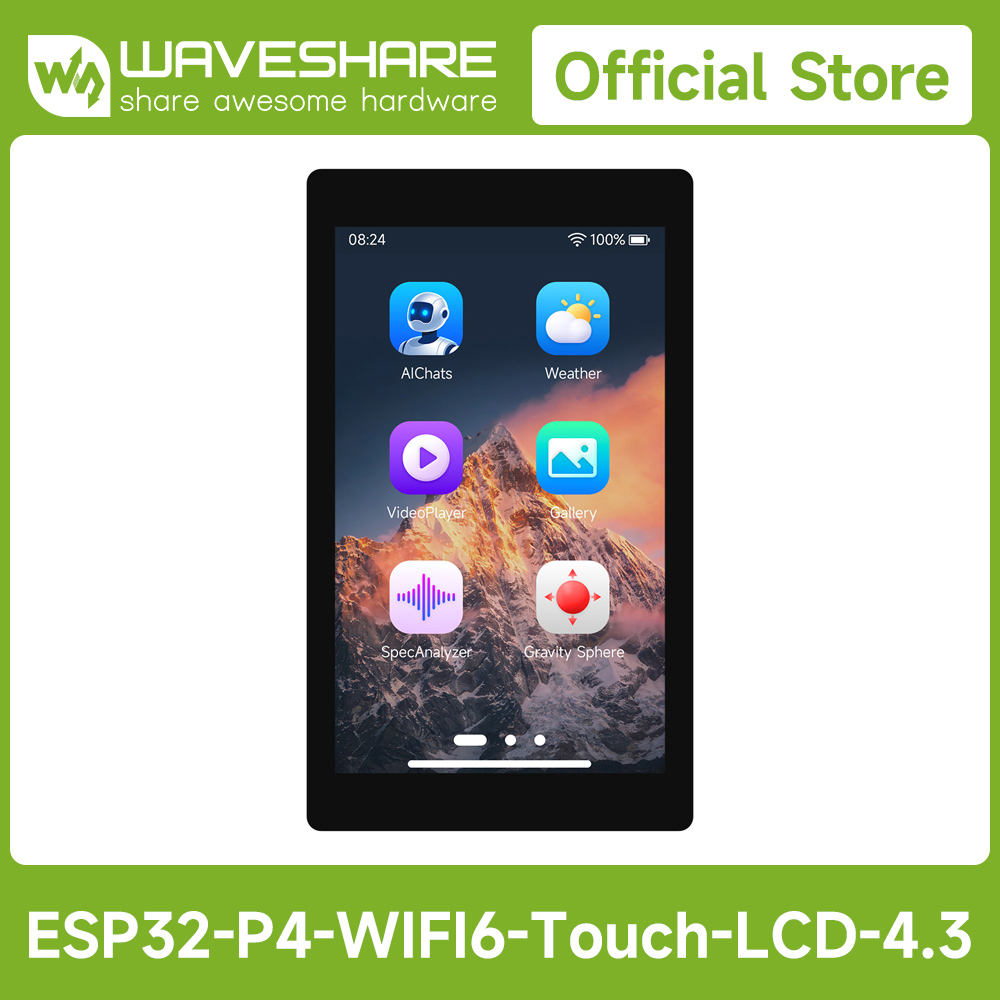 Doit Esp32 - Waveshare ESP32-P4-WIFI6 4.3inch Development Board, 480