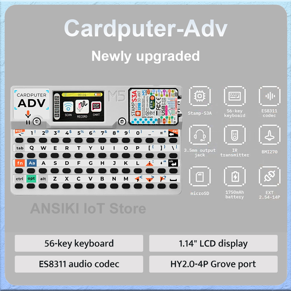 M5Stack - M5Stack Cardputer-Adv Programmable Card Computer Stamp-S3A