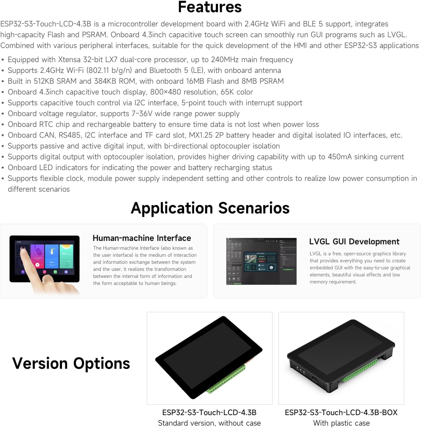 Waveshare ESP32-S3 4.3inch IPS - огляд і ціна Lolin S3