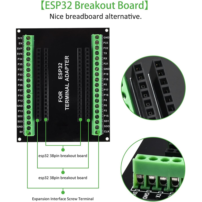 3pcs 38PIN ESP32 Breakout Boar - огляд і ціна Nodemcu 32S