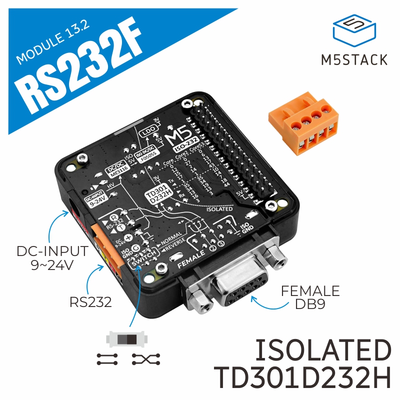 M5Stack Official RS232 Module  - огляд і ціна M5Stack