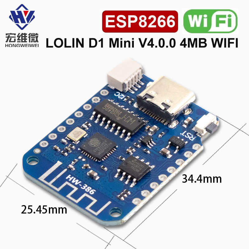 WEMOS D1 Mini V4.0.0 TYPE-C US - огляд і ціна Nodemcuv2