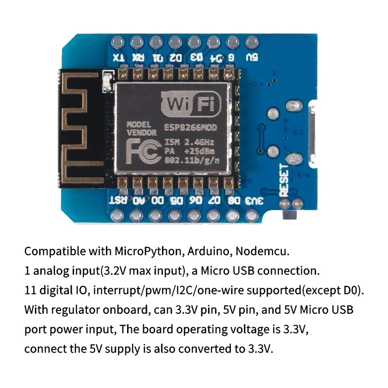10pcs WeMos D1 Mini Pro V3.0 N - огляд і ціна D1 Mini Pro